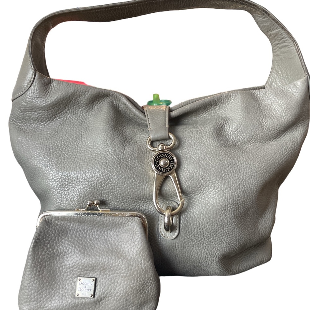 Dooney & Bourke Silver Hobo Bag with Coin Purse